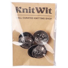 니트위트 브리티시 단추 25mm, 흑니켈실버, 1개