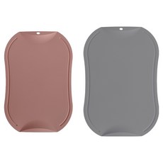 doble 韓國製防刮抗菌砧板 乾燥玫瑰 + 柔和灰組合, 1套, 砧板 中 + 大