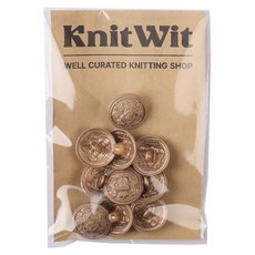 니트위트 브리티시 단추 18mm, 무광골드, 1개