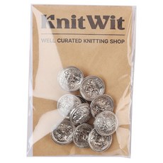 니트위트 브리티시 단추 18mm, 실버, 1개