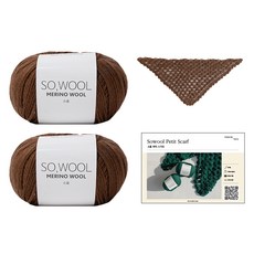yarna 소울 쁘띠 스카프 L DIY 패키지 소울 2p 인쇄도안, 505 헤이즐넛, 1개