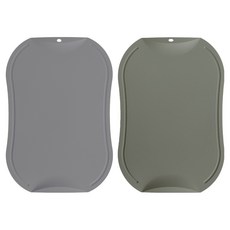 doble 韓國製防刮抗菌砧板 柔和灰 + 卡其色組合, 1套, 砧板 大 + 大