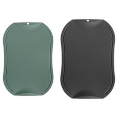 doble 韓國製防刮抗菌砧板 鼠尾草綠 + 炭灰色組合, 1套, 砧板 中 + 大