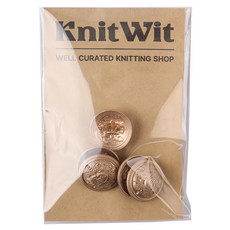 니트위트 브리티시 단추 20mm, 무광골드, 1개