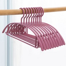 므뮤 어깨 뿔 방지 논슬립 라운드 옷걸이, 핑크, 10개
