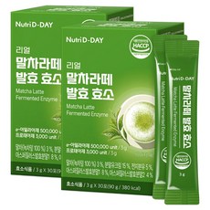 뉴트리디데이 리얼 말차라떼 발효 효소 30p, 90g, 2개