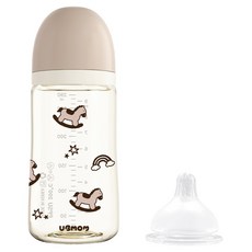 유비맘 모유실감 PPSU 리틀포니 젖병 젖꼭지, 초코포니, 1개, 280ml