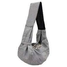 All About Hana 狗狗透氣揹巾肩揹包, 黑色 + 白色格紋