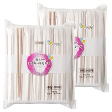 리빙웰 굵은 둥근 대나무 젓가락, 100개입, 2개