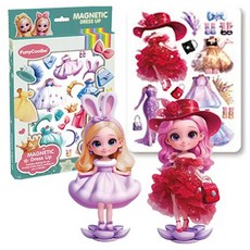 조이키즈 3D 입체 자석인형놀이 마그네틱 코디샵 루나 + 샐리 세트, 혼합색상, 1세트