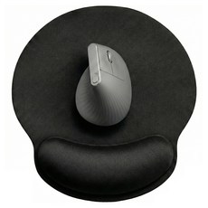 누아트 논슬립 메모리폼 생활방수 손목보호형 마우스패드 230 x 250 x 4 mm, 블랙, 1개