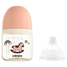 유비맘 국내산 모유실감 PPSU 리틀포니 젖병 젖꼭지, 피치포니, 1개, 120ml