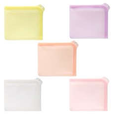 Easy sili 矽膠多用途三明治密封拉鍊袋5件組, 寬 19cm x 長 16.5cm x 厚 2cm, 1套