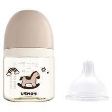 유비맘 모유실감 PPSU 리틀포니 젖병 젖꼭지, 초코포니, 1개, 120ml