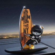 오토크루 차량용 흔들흔들 서핑 곰돌이 장식인형, 검정곰돌이, 1개