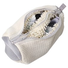 해피클라우드 4세대 분리형 더블 지퍼 운동화 변형 방지 세탁망 대형 390 x 190 x 190 mm 320g, 1개, 화이트