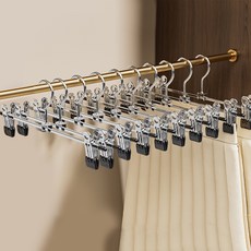 므뮤 자국없는 길이조절 논슬립 바지 옷걸이, 블랙, 10개