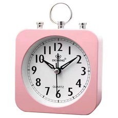 므뮤 저소음 실용적인 심플 자명종 탁상용 시계, 핑크