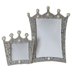 Sun & Dream 復古珍珠皇冠照片居家裝飾相框 2件組, 1套, 銀色