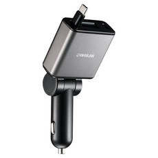 아이나비 릴타입 2in1 멀티 PD 75W 시거잭 차량용 고속 충전기, 스페이스그레이, ICA-BA54-SG