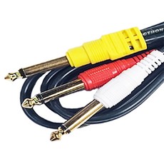 高級型音源線 06號 3m, 混合色, 1個, 5.5單聲道公 - 2x5.5單聲道公