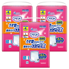 elleair 艾黎艾爾 Attento 愛適多 日本大王 4回吸收 防漏加長平口褲 成人紙尿褲, L(腰圍80~125cm), 3套, 16片