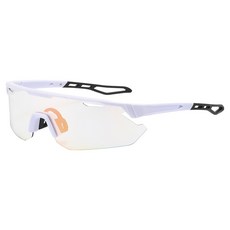 쿠엔제이 스마트 변색 스포츠 보호안경 선글라스, 화이트 변색핑크, 1개