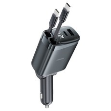 아이나비 릴타입 4in1 멀티 고속 차량용 시거잭 PD 65W 충전기, 스페이스그레이, ICA-BB52-SG