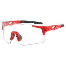 쿠엔제이 변색 스포츠 선글라스 보호안경, 레드 변색그레이, 1개