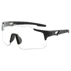 쿠엔제이 변색 스포츠 선글라스 보호안경, 블랙 변색그레이, 1개