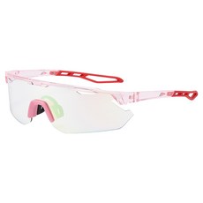 쿠엔제이 스마트 변색 스포츠 보호안경 선글라스, 핑크 변색골드, 1개