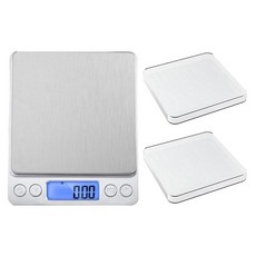 존글로벌 주방저울 정밀 전자 + 트레이 2p 세트, 화이트, 1kg