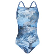 아레나 블루밍미스트 원피스 더블 크로스 스트랩 타이백 수영복 A6SL1LO63