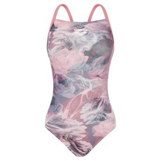 아레나 블루밍미스트 원피스 더블 크로스 스트랩 타이백 수영복 A6SL1LO63