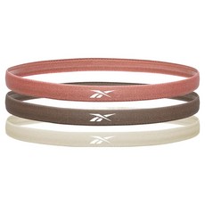 Reebok 銳步 髮帶3件組, 象牙白, 棕色, 玫瑰色, 1套