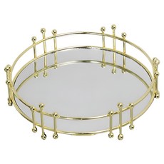 SokSokChaeum 鐵製玄關入口圓形裝飾盤, 金色