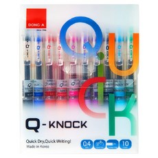 동아 Q노크 볼펜 10종 세트 0.4mm, 10색, 1세트