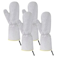 마켓플랜 양면 설거지 수세미 장갑 그레이, 1개, 4개입