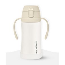네이쳐러브메레 애니멀 프렌즈 원터치 스테인리스 빨대컵, 크림베이지, 1개, 300ml 크림베이지, 1개, 300ml
