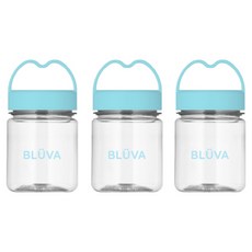 블루바 눈금표시 트라이탄 하트캡 다용도 미니 쉐이커, 3개, 200ml, 블루