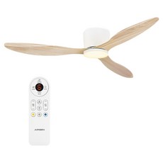 에어센 LED 벨라 실링팬 조명 20W DC 모터 저소음 사계절 천장형 선풍기 132cm + 리모컨 세트, 우드