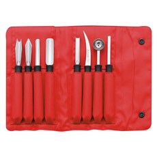 triangle 三角牌 專業雕刻刀8刀組 90.818.08.02, 1套, 果球挖、磨刀棒、彎剔骨刀、A1雕刻刀、A3雕刻刀、D雕刻刀、E2雕刻刀、F2雕刻刀