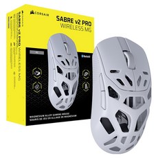 커세어 세이버 v2 PRO MG 초경량 무선 게이밍 마우스, 화이트