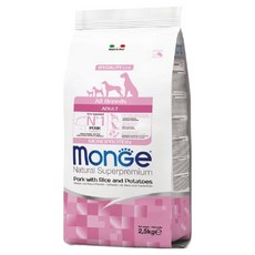 몬지 어덜트 강아지 모노프로틴 LID 올브리드 건식사료, 돼지, 2.5kg, 1개 돼지, 2.5kg, 1개