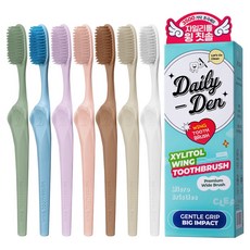 데일리덴 자일리톨 윙 초극세모 칫솔, 7개입, 1세트