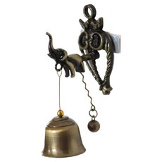 델리리움 빈티지 금속 동물 디자인 풍경 도어벨, 코끼리