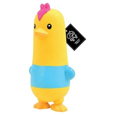 멍냥 강아지 만화 라텍스 삑삑이 장난감 닭, 옐로우, 1개