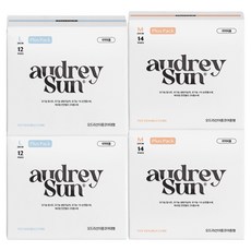 AUDREY SUN TCF 雙核衛生棉 翅膀型 中型 14片 x 2包 + 大型 12片 x 2包 組合, 14