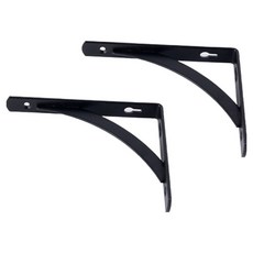 지오비즈 벽 ㄱ자 고정 선반대 150mm, 블랙, 2개