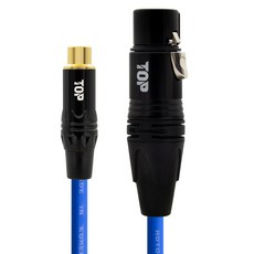 HDtop RCA 母 TO XLR 母 連接線 7m, 黑色 + 藍色, 1個, HT-TP5767
